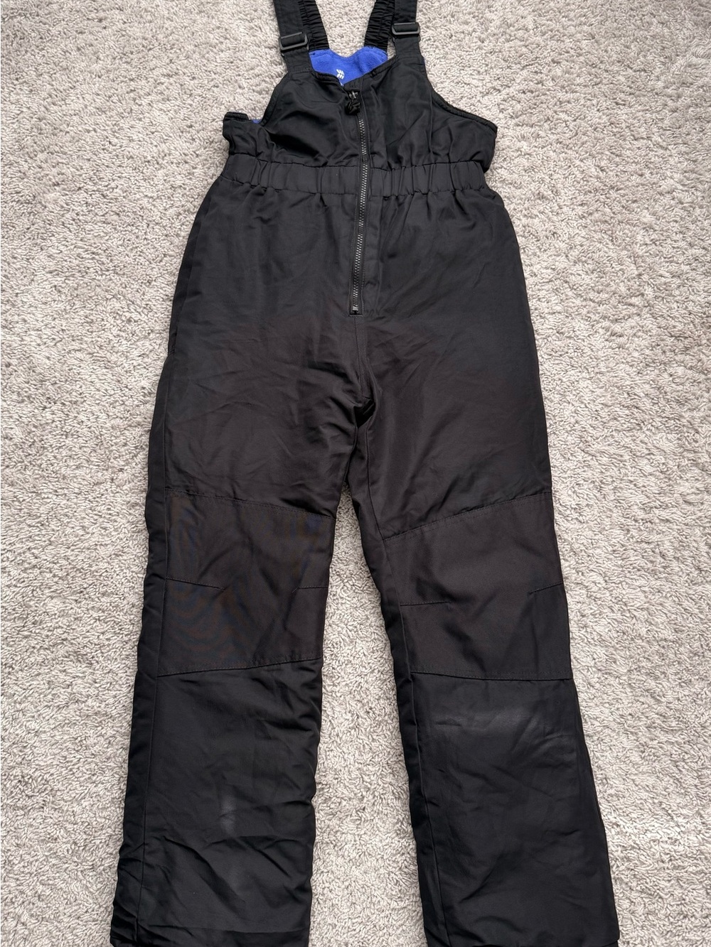all in motion Black Kids Snow Bib Overalls with Blue Lining